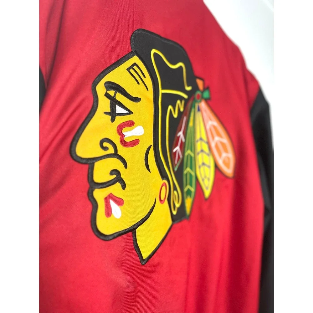NHL‎ Chicago Blackhawks Two Hit Poly Twill Mens 2XL Bomber Varsity polyester